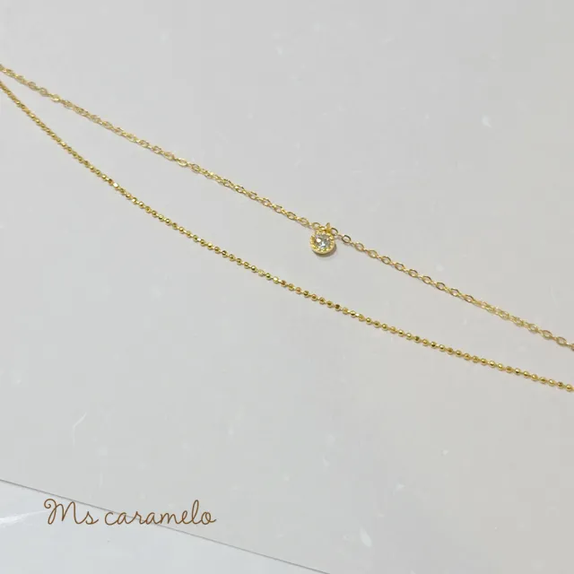 【Ms caramelo 焦糖小姐】925純銀 雙層單顆鋯石手鍊