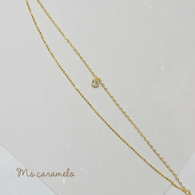 【Ms caramelo 焦糖小姐】925純銀 雙層單顆鋯石手鍊