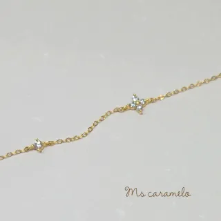 【Ms caramelo 焦糖小姐】925純銀 花卉鋯石手鍊