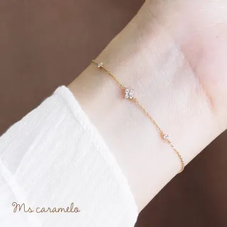 【Ms caramelo 焦糖小姐】925純銀 花卉鋯石手鍊