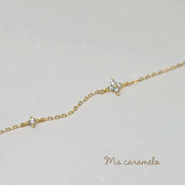 【Ms caramelo 焦糖小姐】925純銀 花卉鋯石手鍊