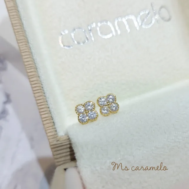 【Ms caramelo 焦糖小姐】925純銀鋯石 幸運草耳環
