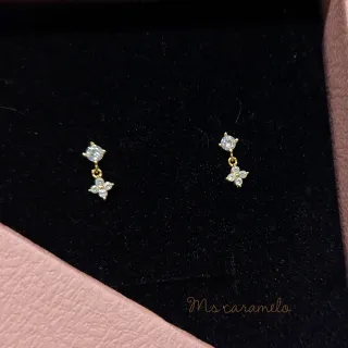 【Ms caramelo 焦糖小姐】925純銀 鋯石花朵耳環