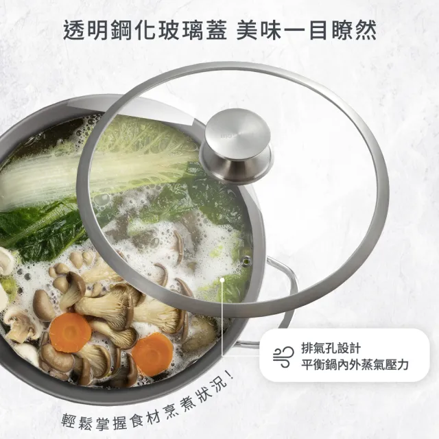 【mo select】台灣製極厚316不鏽鋼雙耳火鍋附蓋30cm/6000ml(mo選/電磁爐可用/湯鍋/燉鍋/不鏽鋼鍋/全能鍋)