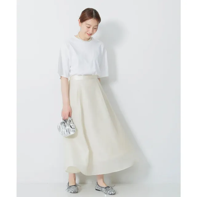 【BEAMS】官方旗艦館 Demi-Luxe BEAMS / 女裝 蟬翼紗 打褶 傘狀 長裙