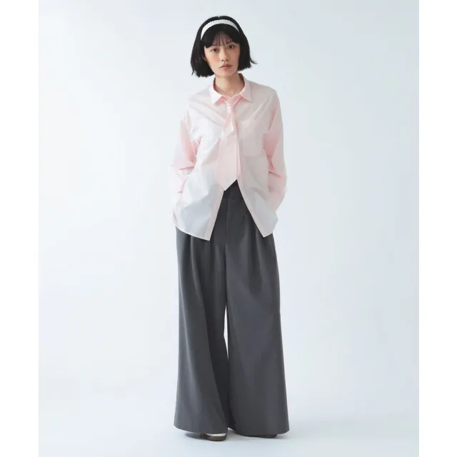 【BEAMS】官方旗艦館 Ray BEAMS / 女裝 雙褲頭 打褶 寬版 長褲