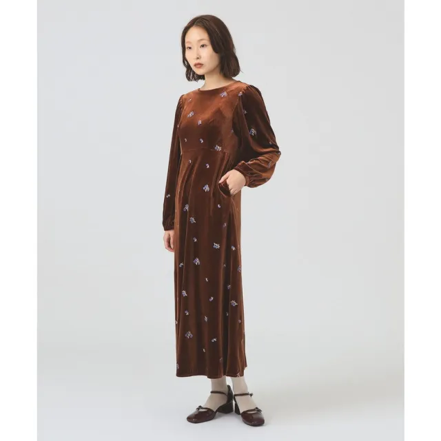 【BEAMS】官方旗艦館 Ray BEAMS / 女裝 絲絨 刺繡 洋裝