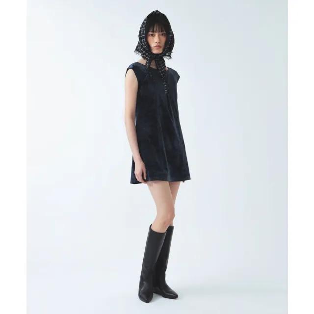 【BEAMS】官方旗艦館 Ray BEAMS / 女裝 拼接 絲絨 短版 洋裝