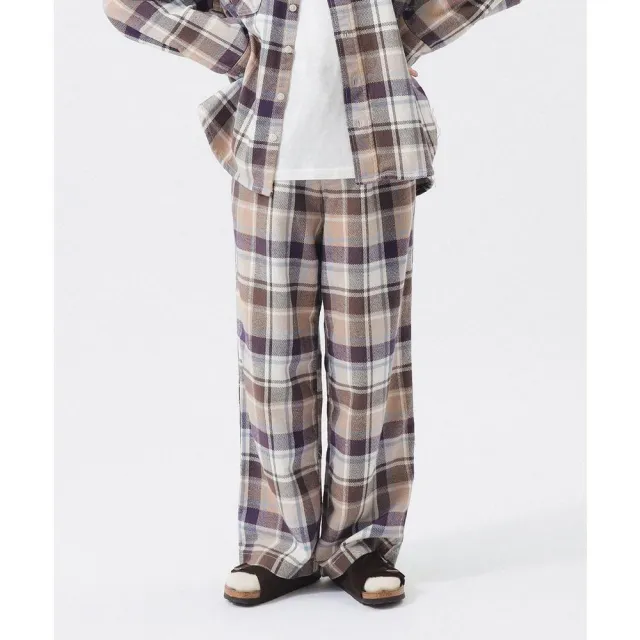 【BEAMS】官方旗艦館 BEAMS BOY / 女裝 工作 格紋 EASY 長褲