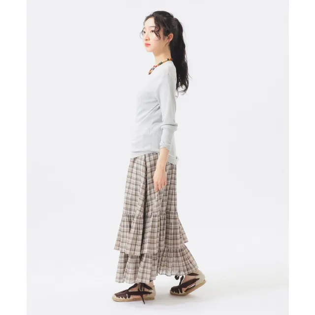【BEAMS】官方旗艦館 BEAMS BOY / 女裝 格紋 層次 長裙