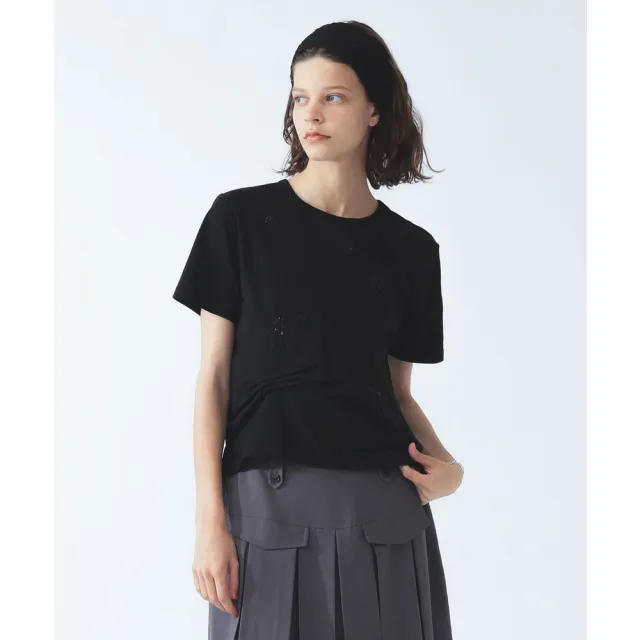 【BEAMS】官方旗艦館 Ray BEAMS / 女裝 不對稱 打褶 寶石 T恤