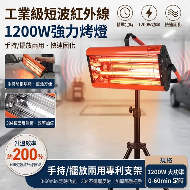 YISO易搜 烤漆燈 干漆燈 紅外線烤燈 車漆烘干燈 定時調溫 熱能均勻(大功率/穿透力強/快速烘干)