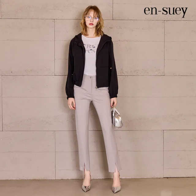 【en-suey 銀穗】網路限定 工裝風連帽抽繩短款長袖外套-女
