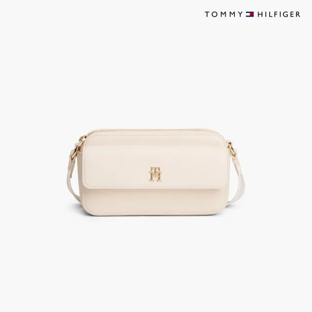 【TOMMY HILFIGER】官方旗艦館Monogram 標誌飾牌翻蓋相機包 棕色