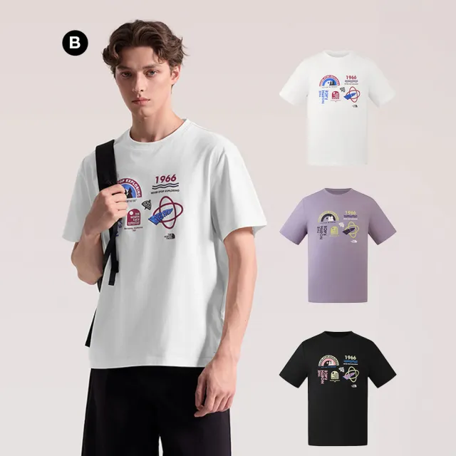 【The North Face】北面男女款FLASHDRY速乾印花短袖T恤 (多款任選)