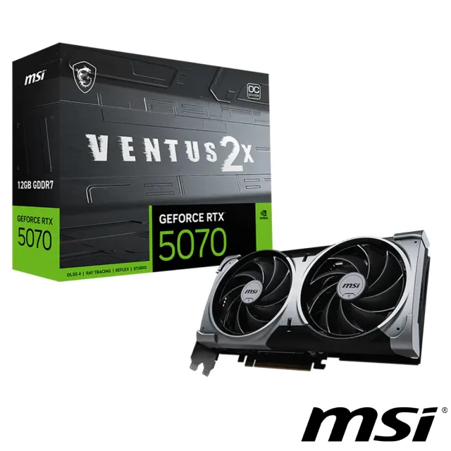 【MSI 微星】GeForce RTX5070 12G VENTUS 2X OC 顯示卡