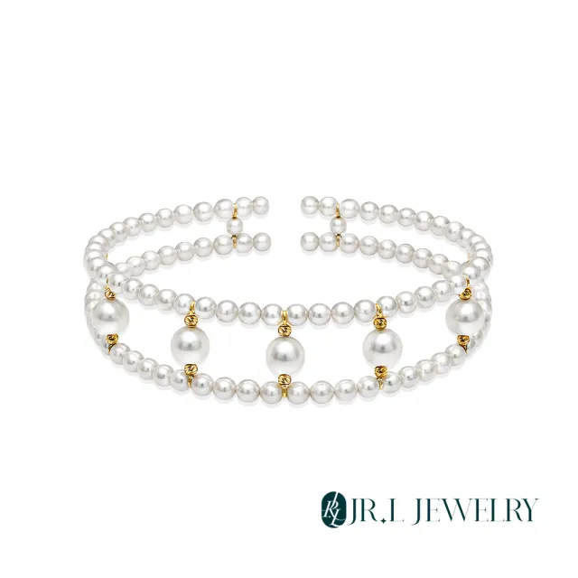 【JR.L JEWELRY】天然珍珠 繾綣心柔18K金珍珠手環(3-5.5MM)
