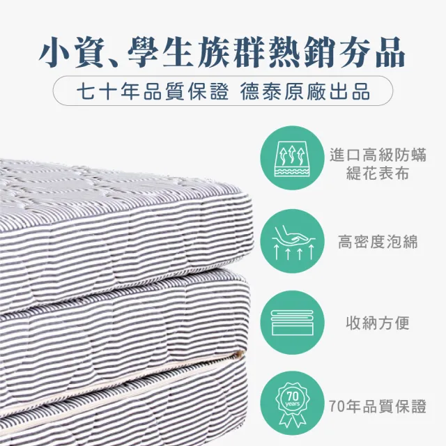 【德泰法蘭西床】索歐系列 10cm折疊薄墊-單人3尺