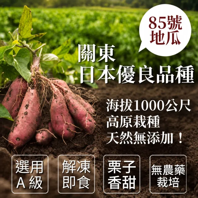 【優鮮配】特A級-紫皮栗香地瓜1kgX20包/冷凍退冰即可帶皮食用