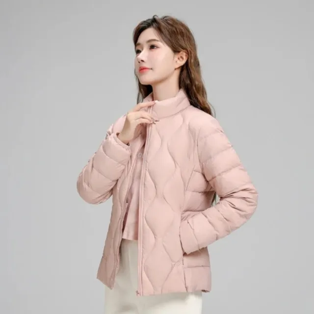 【巴黎精品】真90%輕羽絨外套白鴨絨保暖外套輕便羽絨衣羽絨外套(立領女夾克 贈送收納袋n1hd5)