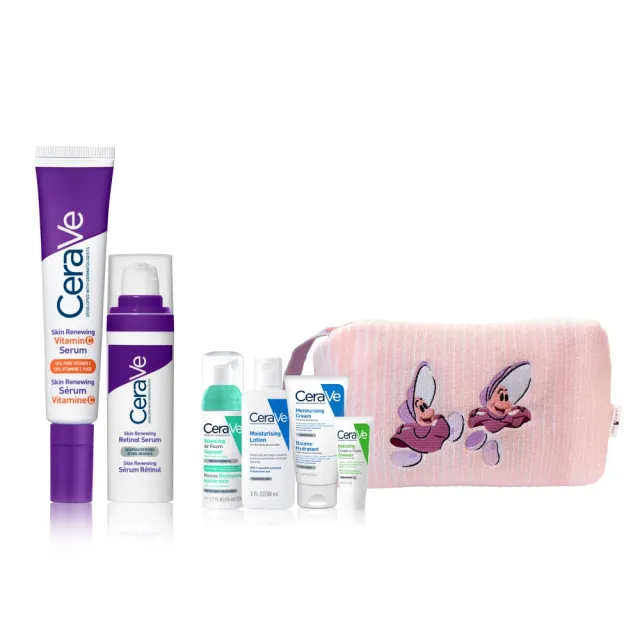 【CeraVe 適樂膚】momo獨家!超品日限定★迪士尼愛麗絲系列 早C晚A抗痕禮盒(極抗痕A醇精華+極抗痕C10精華)