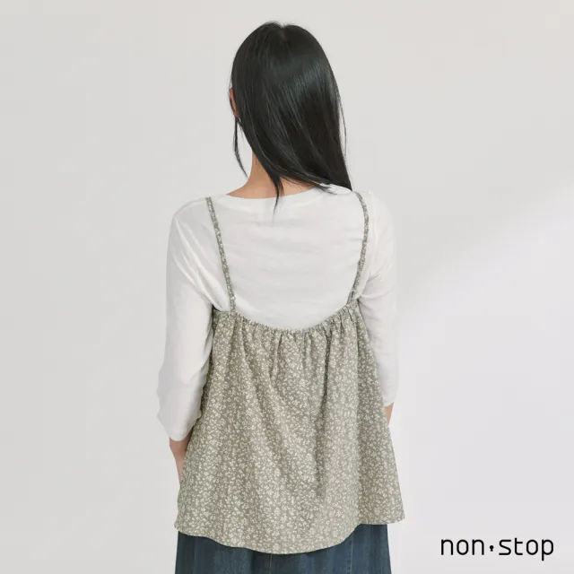 【non-stop】碎花兩件式七分袖T恤-2色