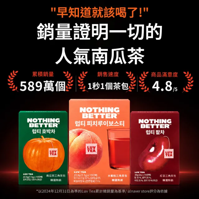 【NOTHING BETTER】南瓜茶包 1.5公克/包 x 15包 官方正式授權代理 韓國製造 知恩愛用