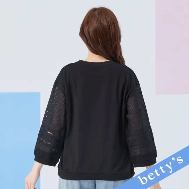 【betty’s 貝蒂思】女孩拼貼蕾絲拼接T-shirt(共二色)