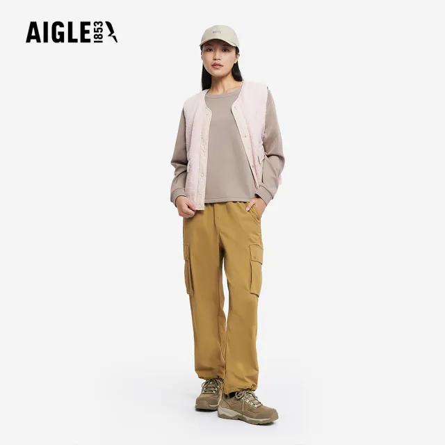 【AIGLE】女 抗UV涼感長袖T恤｜AG-5A251A146 煙霧灰(女裝 抗UV 防曬 涼感衣 女 T恤 長袖T恤)