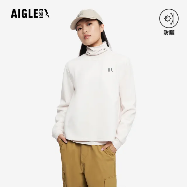 【AIGLE】女 抗UV涼感長袖T恤｜AG-5A251A131 米白(女裝 抗UV 防曬 涼感衣 女 T恤 長袖T恤)