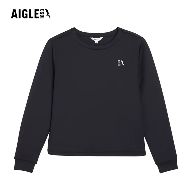 【AIGLE】女 抗UV涼感長袖T恤｜AG-5A251A100 黑色(女裝 抗UV 防曬 涼感衣 女 T恤 長袖T恤)