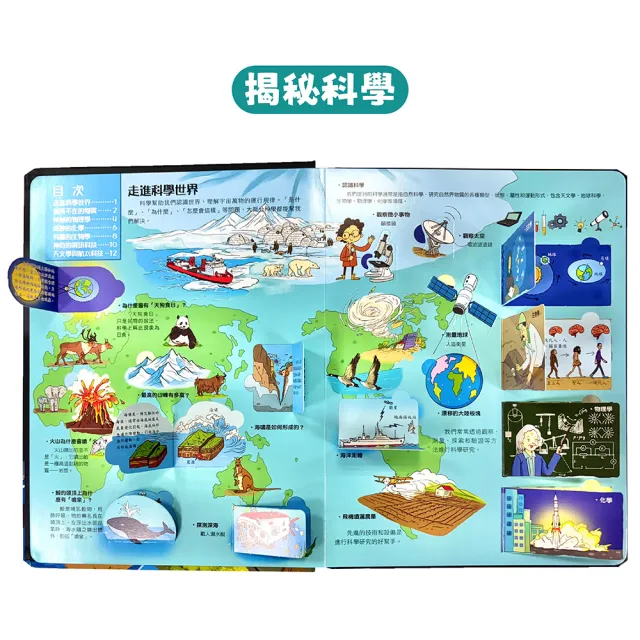 【南門書局】揭祕翻翻書 共4本（細菌+天氣+科學+動物） 揭祕世界 翻翻書 兒童百科