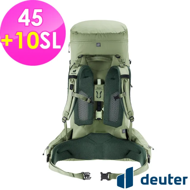 【deuter】AIRCONTACT CORE拔熱式透氣背包45+10SL(3350226綠/長途朝聖/徒步旅行/旅遊/戶外活動)