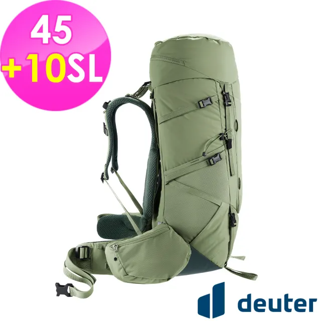 【deuter】AIRCONTACT CORE拔熱式透氣背包45+10SL(3350226綠/長途朝聖/徒步旅行/旅遊/戶外活動)