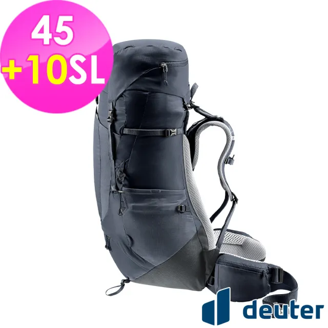 【deuter】AIRCONTACT LITE拔熱式透氣背包45+10SL(3340223黑/長途朝聖/徒步旅行/旅遊/戶外活動)