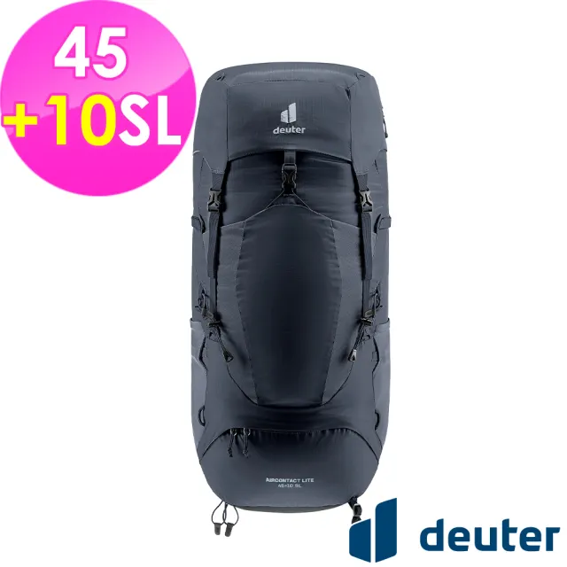 【deuter】AIRCONTACT LITE拔熱式透氣背包45+10SL(3340223黑/長途朝聖/徒步旅行/旅遊/戶外活動)