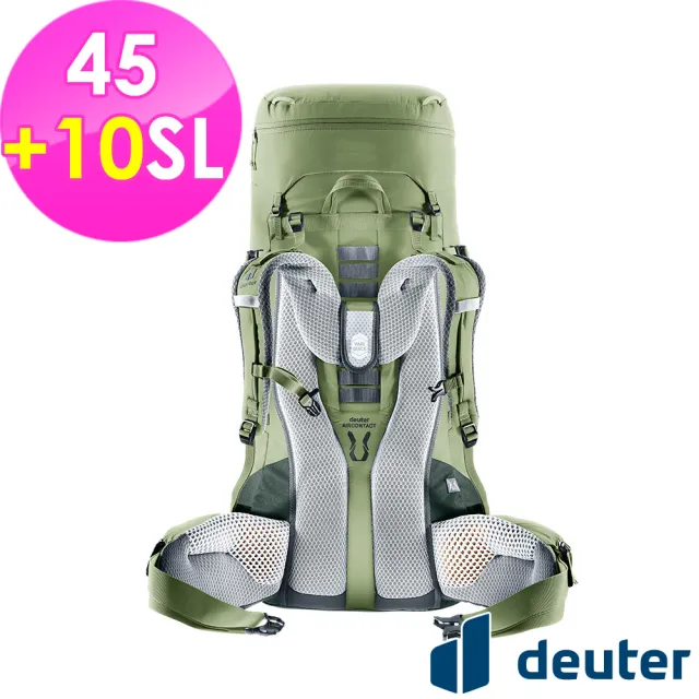 【deuter】AIRCONTACT LITE拔熱式透氣背包45+10SL(3340223綠/長途朝聖/徒步旅行/旅遊/戶外活動)