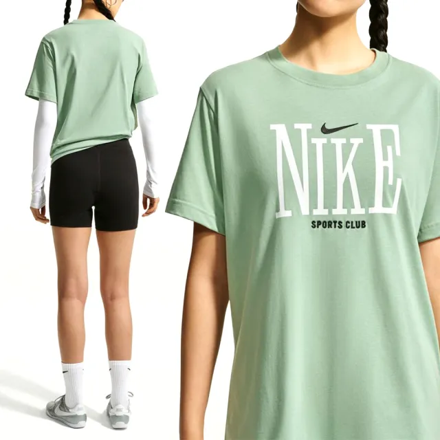 【NIKE 耐吉】As W Nsw Clsc Bf Oc Inconnect 短袖 女款 綠色 棉質 T恤 IR7889-006