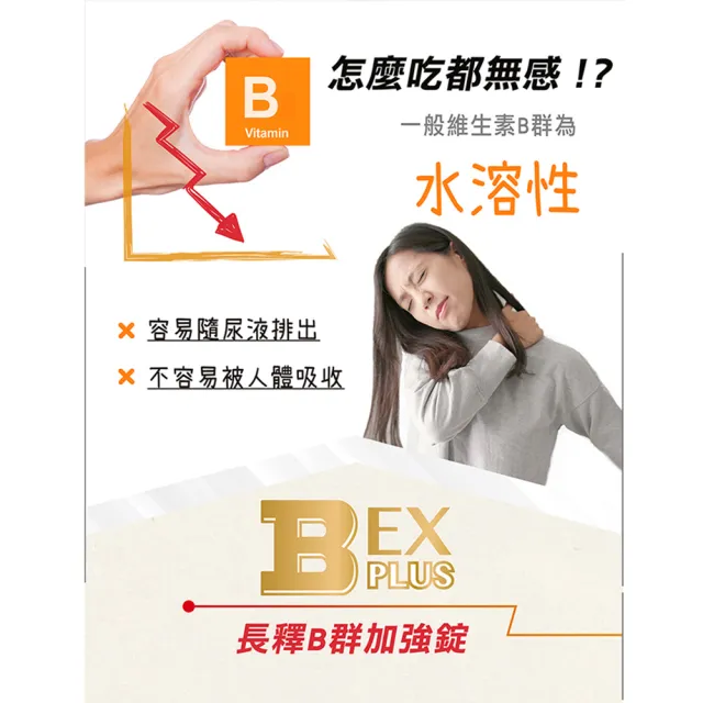 【台塑生醫醫之方】長釋B群EX PLUS加強錠x5瓶(共300錠-李李仁代言-高單位維生素B群.檸檬馬鞭草.7天舒緩)