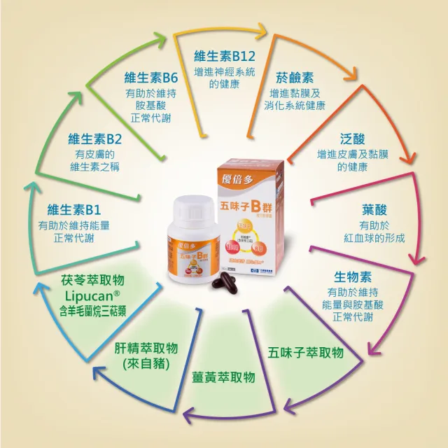 【杏輝醫藥】優倍多YouBest A+五味子B群複方軟膠囊(60粒/盒-薑黃.肝精.專利成分茯苓三萜營養好吸收)