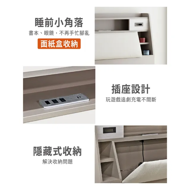 【ASSARI】雙人5尺安迪日式房間組_床頭箱+床底