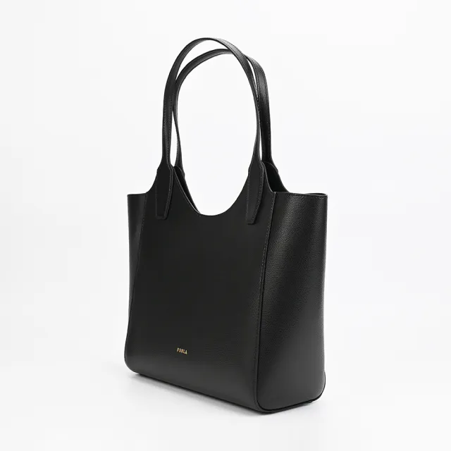 【FURLA 芙拉】FURLA精品小牛皮可拆外袋肩背托特包(中/黑)