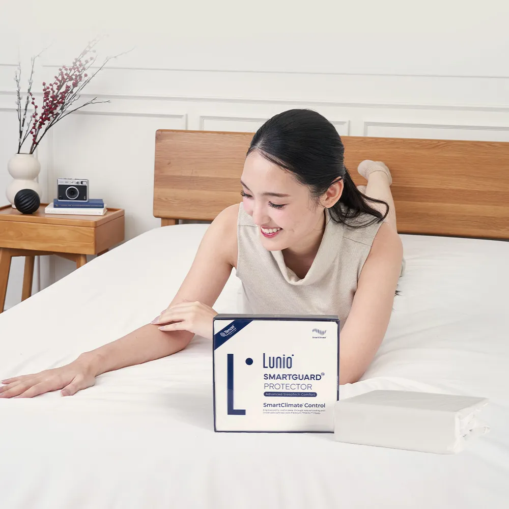 【Lunio】SmartGuard™ 智能防水保潔墊標準雙人(｜TENCEL™天絲 ｜超薄防水｜360° 彈性包覆)
