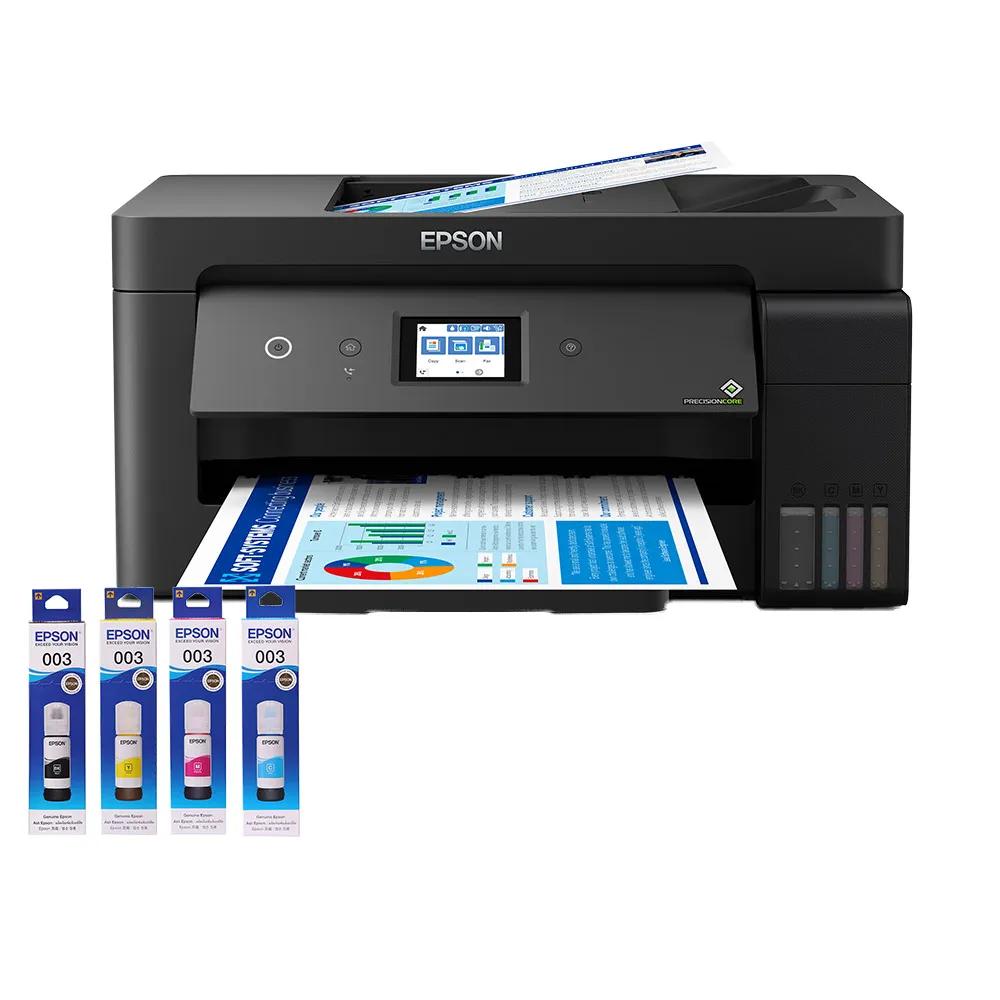 【EPSON】官方直營 搭1組T03Y原廠1黑3彩墨水★L14150 A3+高速雙網WiFi智慧遙控連供複合機