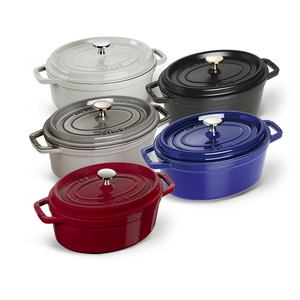 【STAUB】橢圓琺瑯鑄鐵鍋23cm-2.35L/新舊包裝隨機出貨(德國雙人牌集團官方直營)
