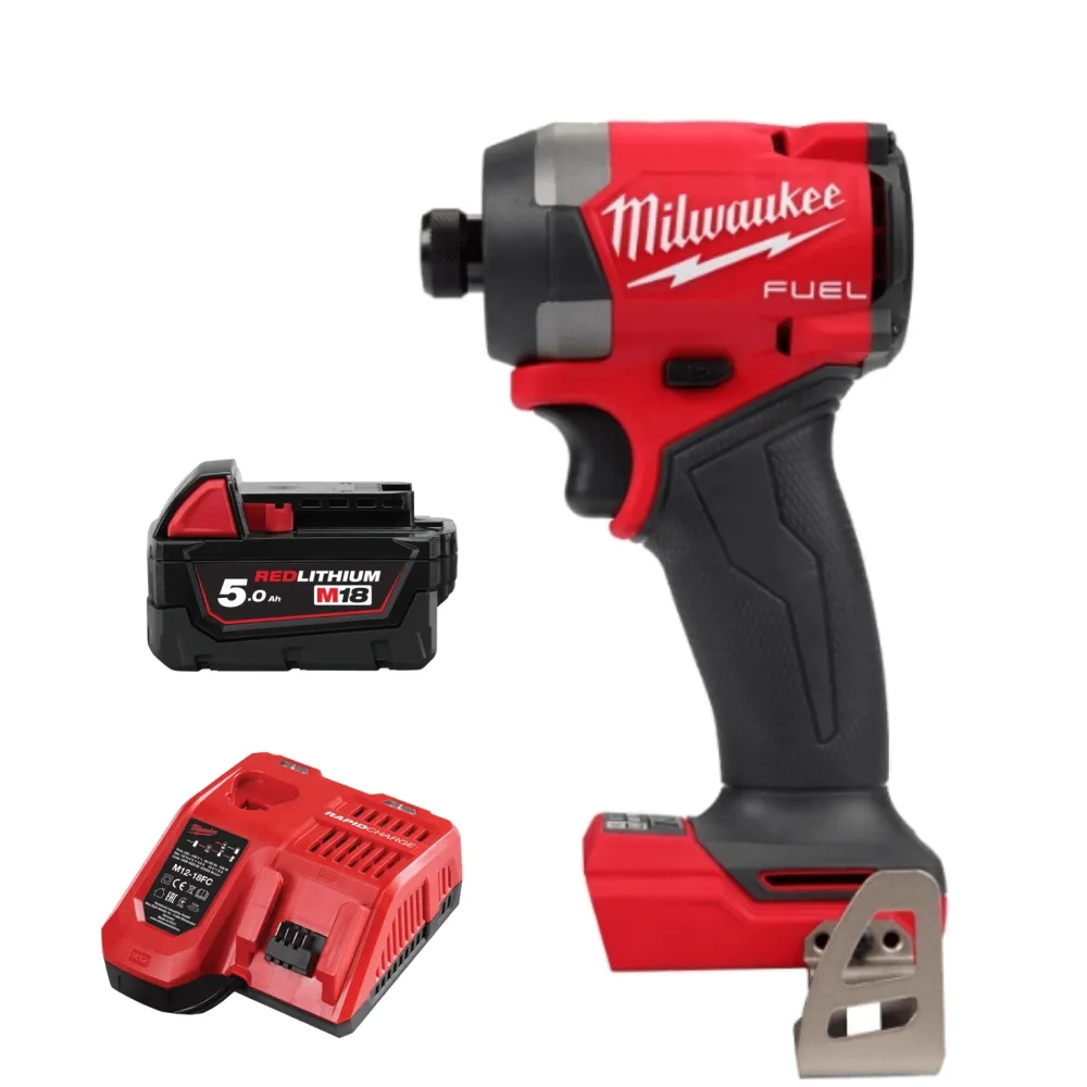 【Milwaukee 美沃奇】18V無刷衝擊起子機 電鑽(M18FID3 主機+單5.0電池+充電器)M18FID2升級M18FID3