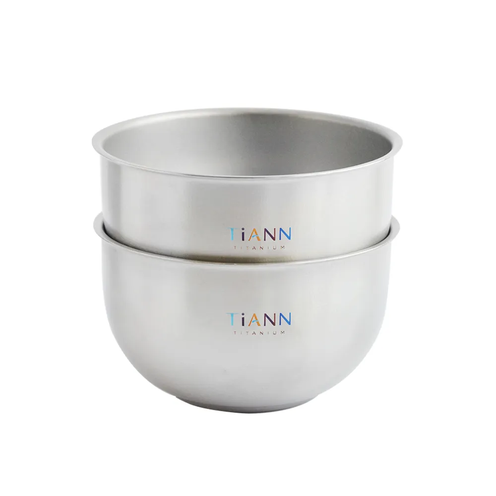 【TiANN 鈦安】純鈦雙層 鈦碗 550ml(2入組)