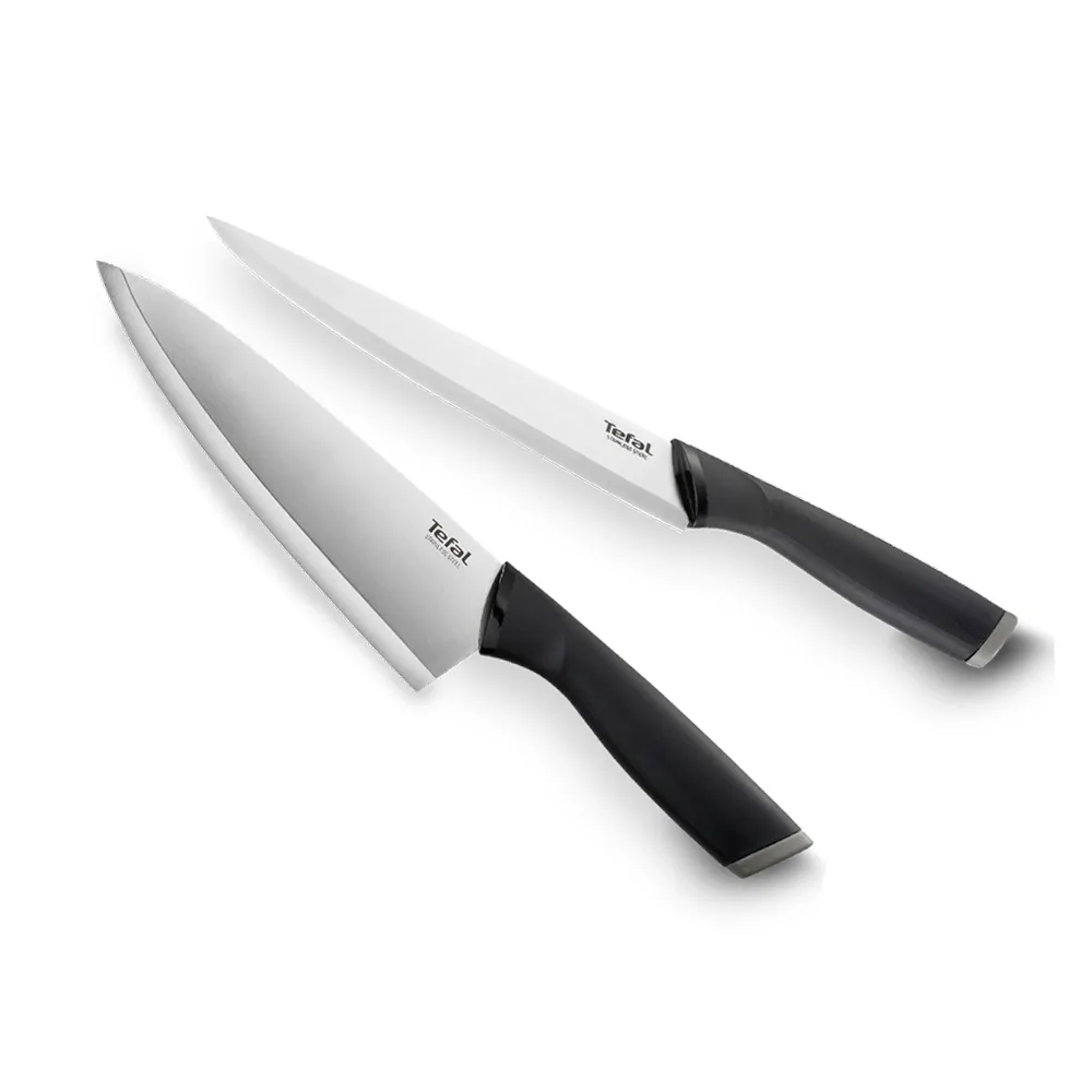 【Tefal 特福】不鏽鋼系列雙刀組(切片刀20CM+主廚刀20CM)