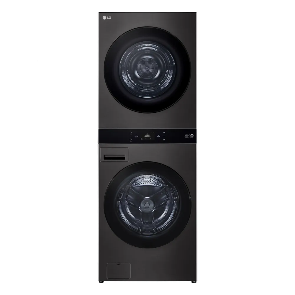 【LG 樂金】家電快配22公斤+20公斤◆WashTower AI智控洗乾衣機◆尊爵黑(WD-S2220B)
