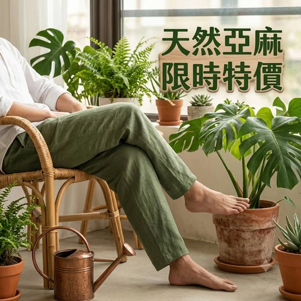 【巴黎精品】現貨限搶 亞麻棉麻褲大碼寬褲透氣吸汗(運動休閒長褲男褲子2款b1a3)S